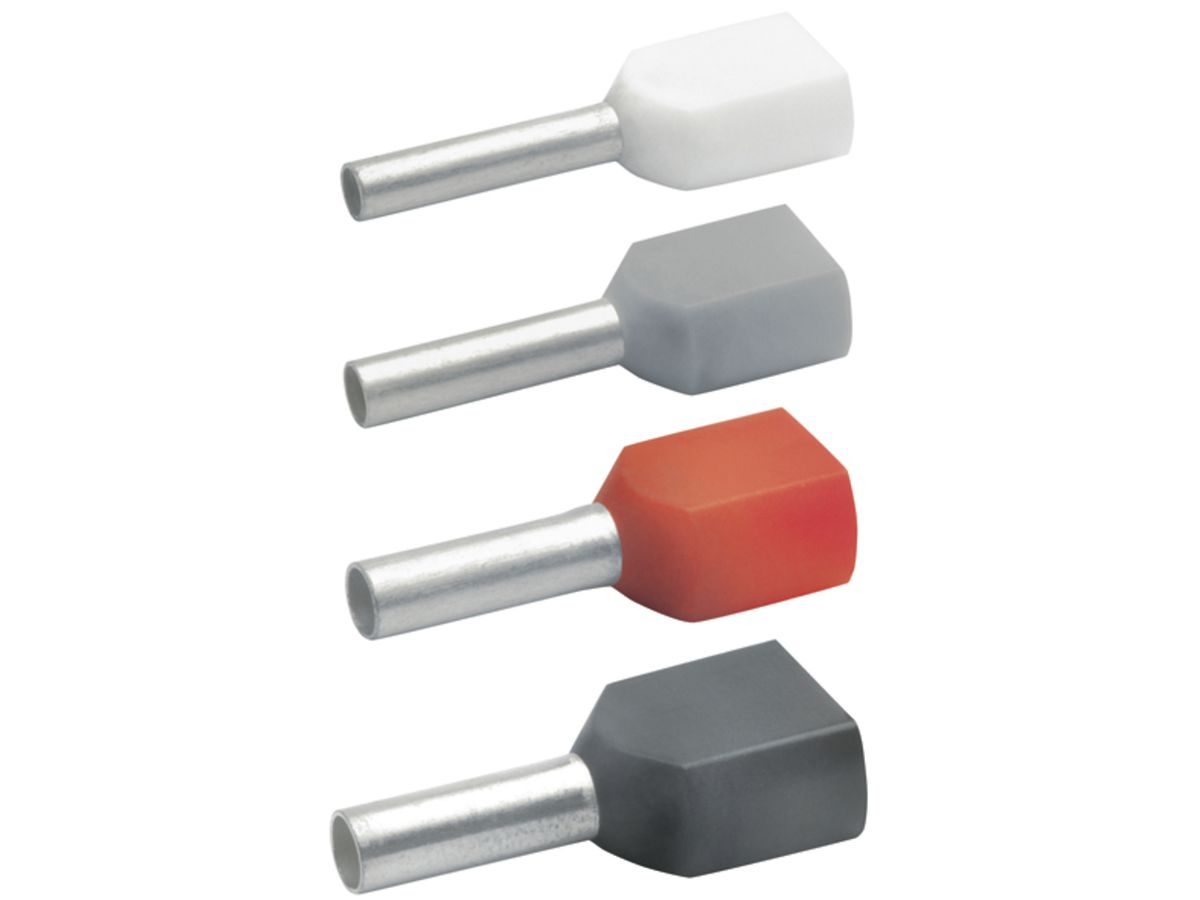 Zwillings-Aderendhülse Typ B isoliert 2×4mm²/12mm orange
