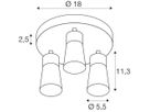 Spot SLV PURI 2.0 Cone CW GU10 3×6W DIM Ø180×113mm schwarz