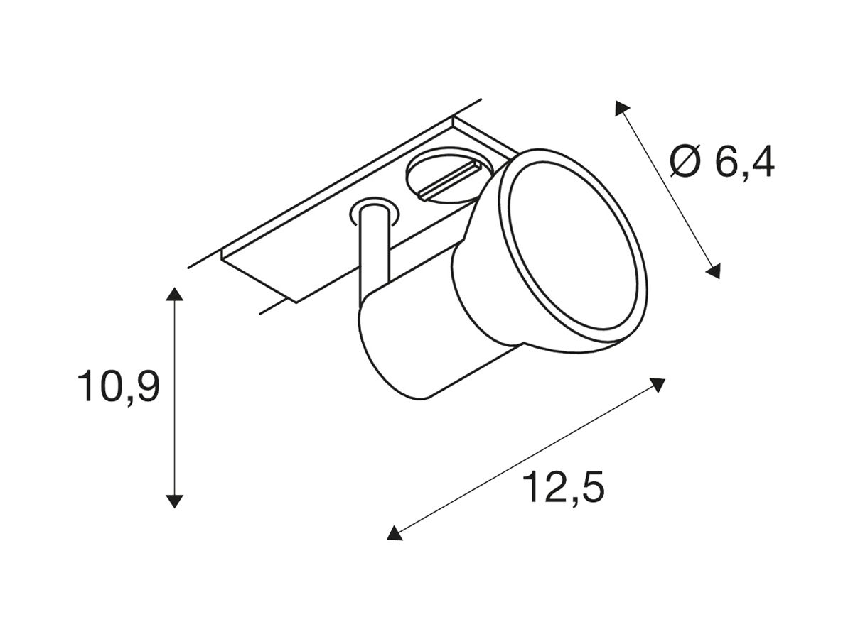 Strahler SLV PURIA GU10 50W mit 1-Phasen-Adapter IP20, silbergrau