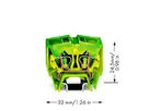 Klemme WAGO 4L mini 2.5mm² grün-gelb für DIN-15