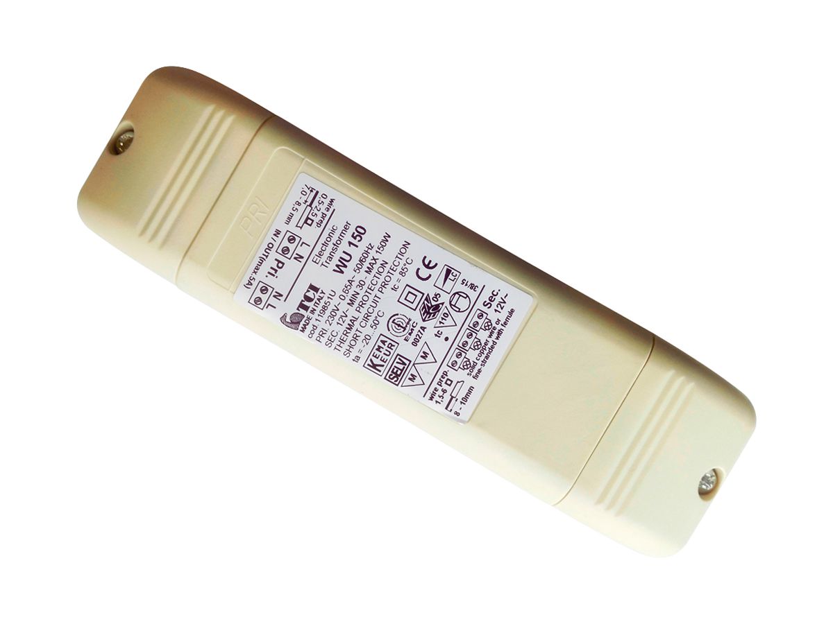 Elektronischer Trafo Elektrogros TCI WU 150 OUT:12V 30…150W weiss
