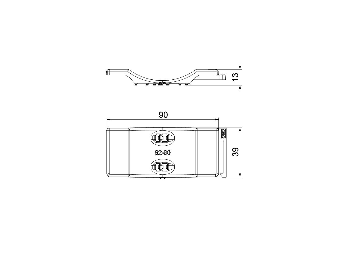 Gegenwanne Bettermann kombinierbar zur Doppelwanne 82…90mm, PP, lichtgrau