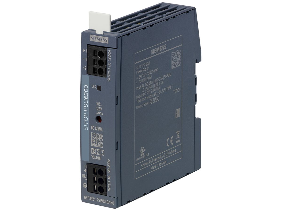 Stromversorgung Siemens SITOP, IN: 120…230VAC (120…240VDC), OUT: 12VDC/2A