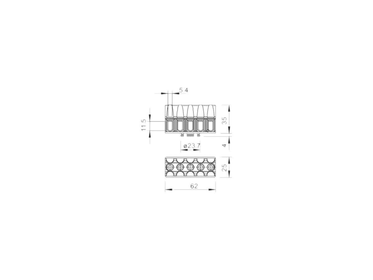 Klemmenleiste Bettermann 5P 1.5…6mm² 400V hellgrau