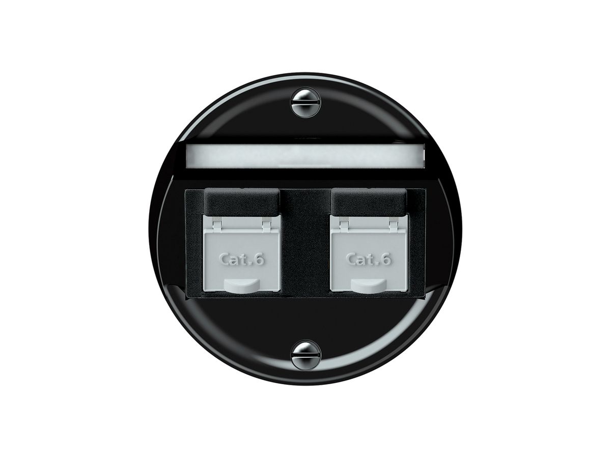 Anschlussdose origin 2×RJ45 8(8) Kat.6 schräg 60×60mm schwarz