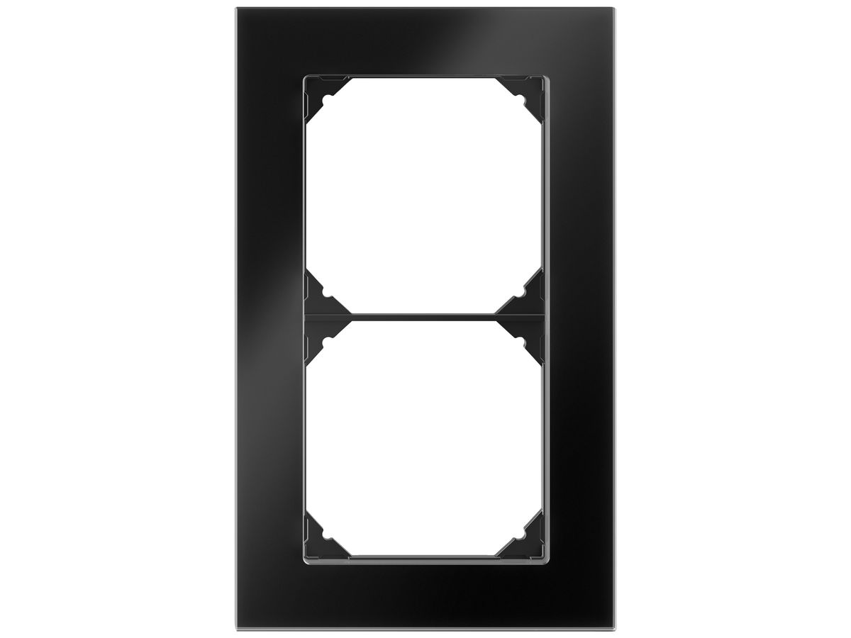 UP-Abdeckrahmen EDIZIO.liv prestige SNAPFIX® 2×1/1×2 154×94mm glas schwarz