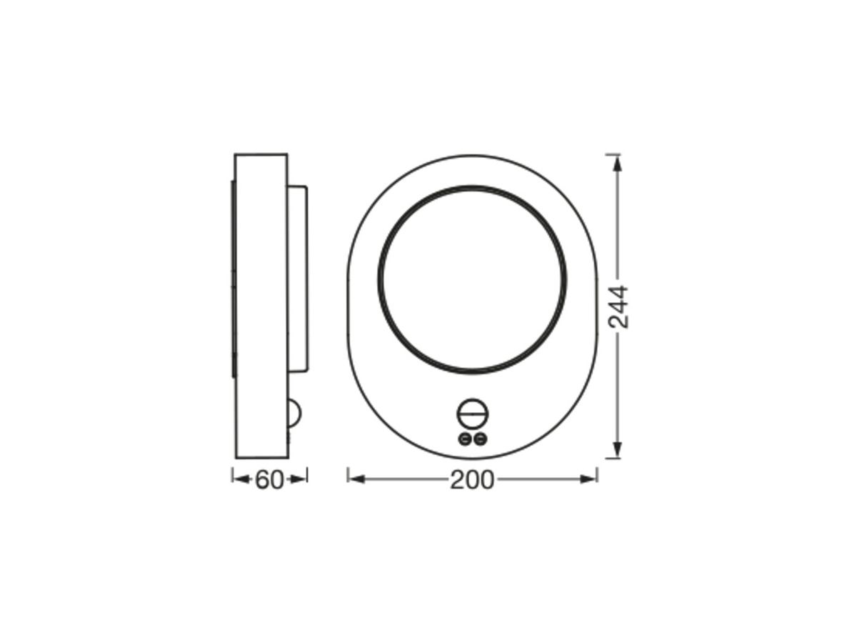 LED-Wandleuchte LDV ENDURA STYLE DISC WALL SEN 8W 370lm 3000K Edelstahl