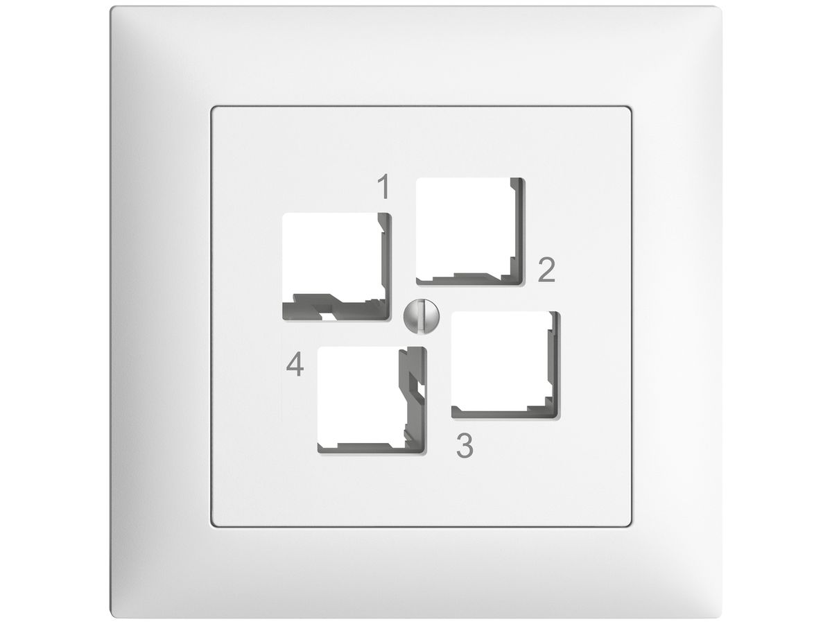 UP-Montageset EDIZIOdue FMI EASYNET S-One, für 4×RJ45, geradeauslass, weiss