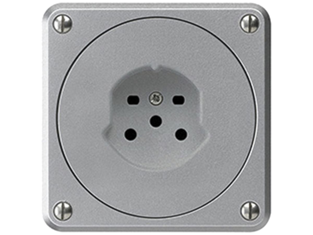 UP-Steckdose HA robusto Typ 15 mit Steckklemmen aluminium