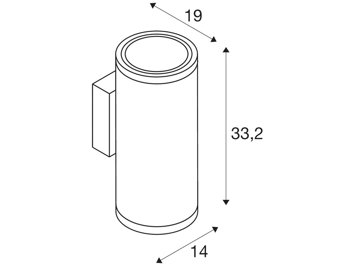 LED-Wandleuchte SLV ENOLA ROUND UP/DOWN L 53W 6000lm 3000/4000K IP65 anthrazit