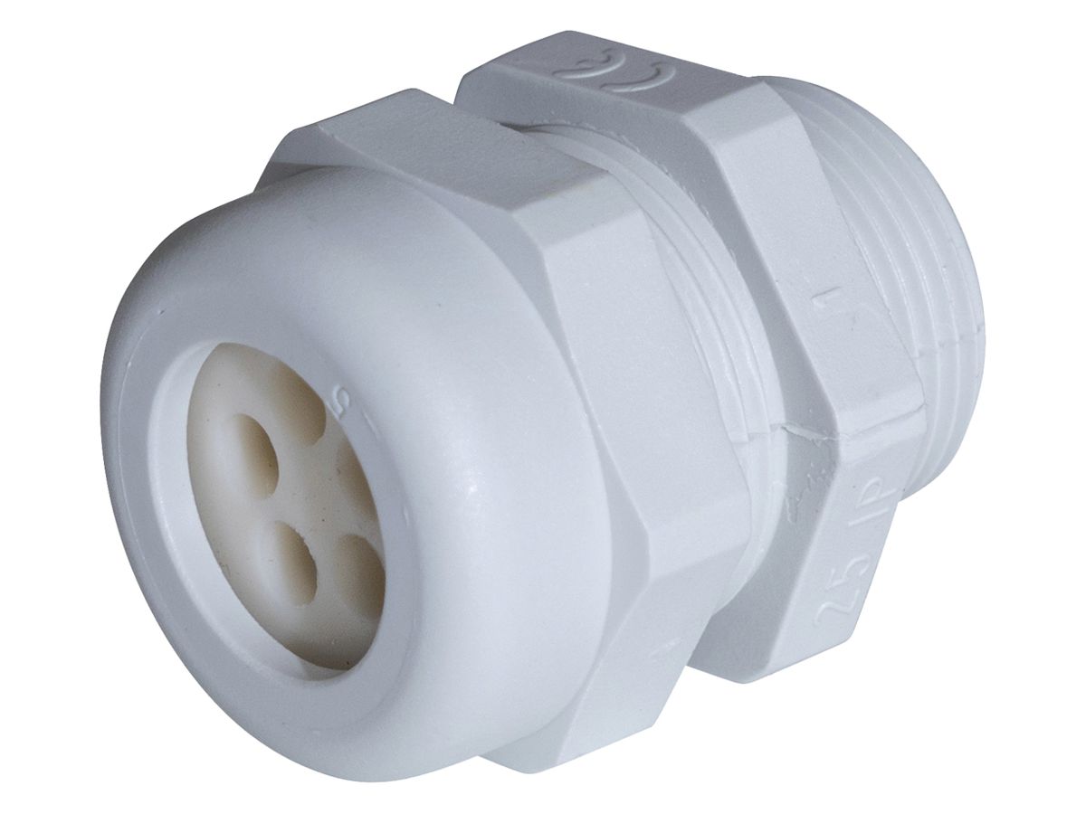 Kabelverschraubung WADI Multi M25 für 5 Kabel Ø5.5…6.5mm 11mm PA IP68 lichtgrau