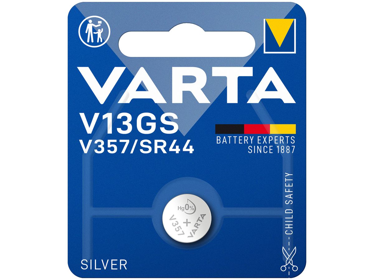Knopfzelle Silberoxyd VARTA Electronics V13GS 1.55V Blister à 1 Stück