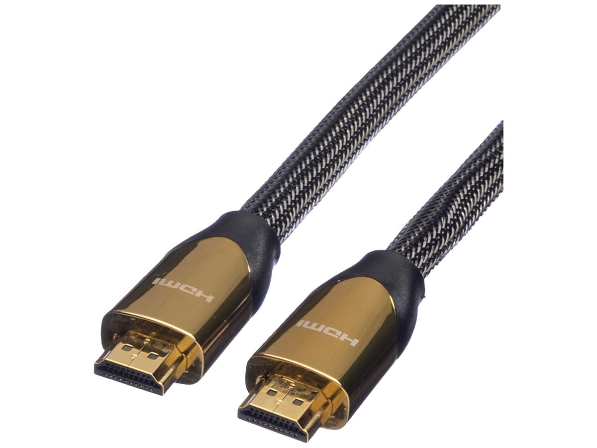 HDMI-Kabel ROLINE Premium 4K@60Hz (HDMI 2.0) HDR 3D Ethernet schwarz 3m