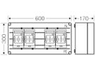 NH-Gehäuse Hensel Mi, 4×3×NH00, mit Sammelschiene, 400A, 5-polig