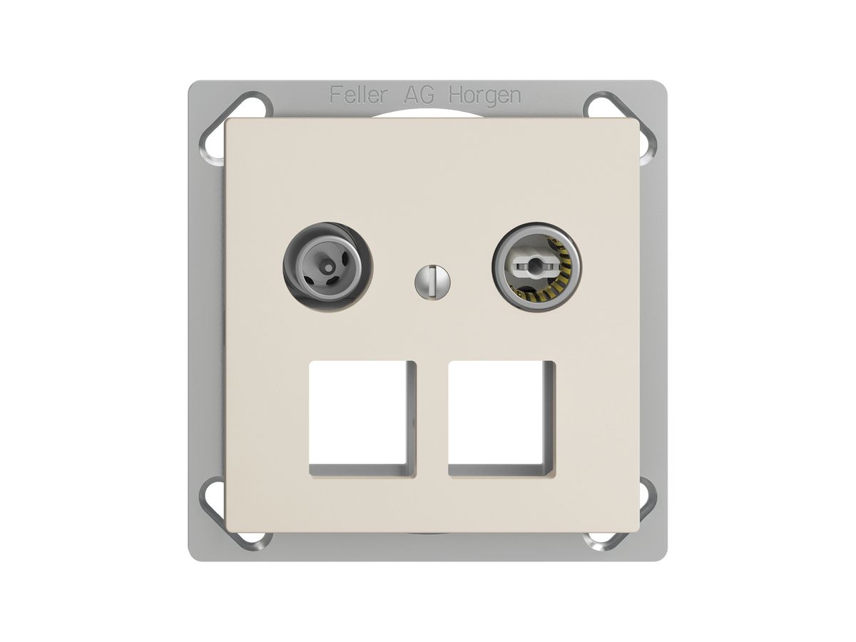 EB-Multimediadose 11dB Edue FM.TE, Enddose/Durchgangsdose, f.2×RJ45 Keystone, cr