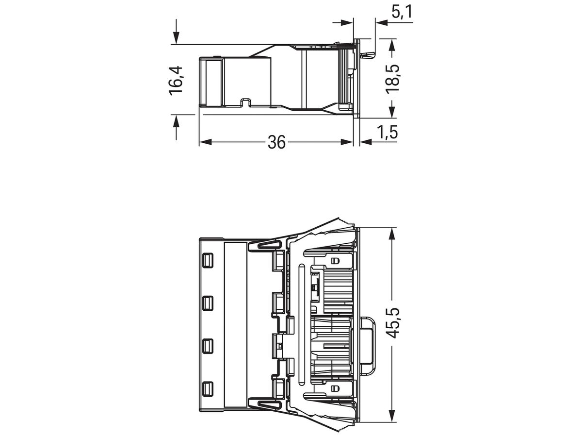 Stecker WAGO 4L PE 2×0.5…4 weiss