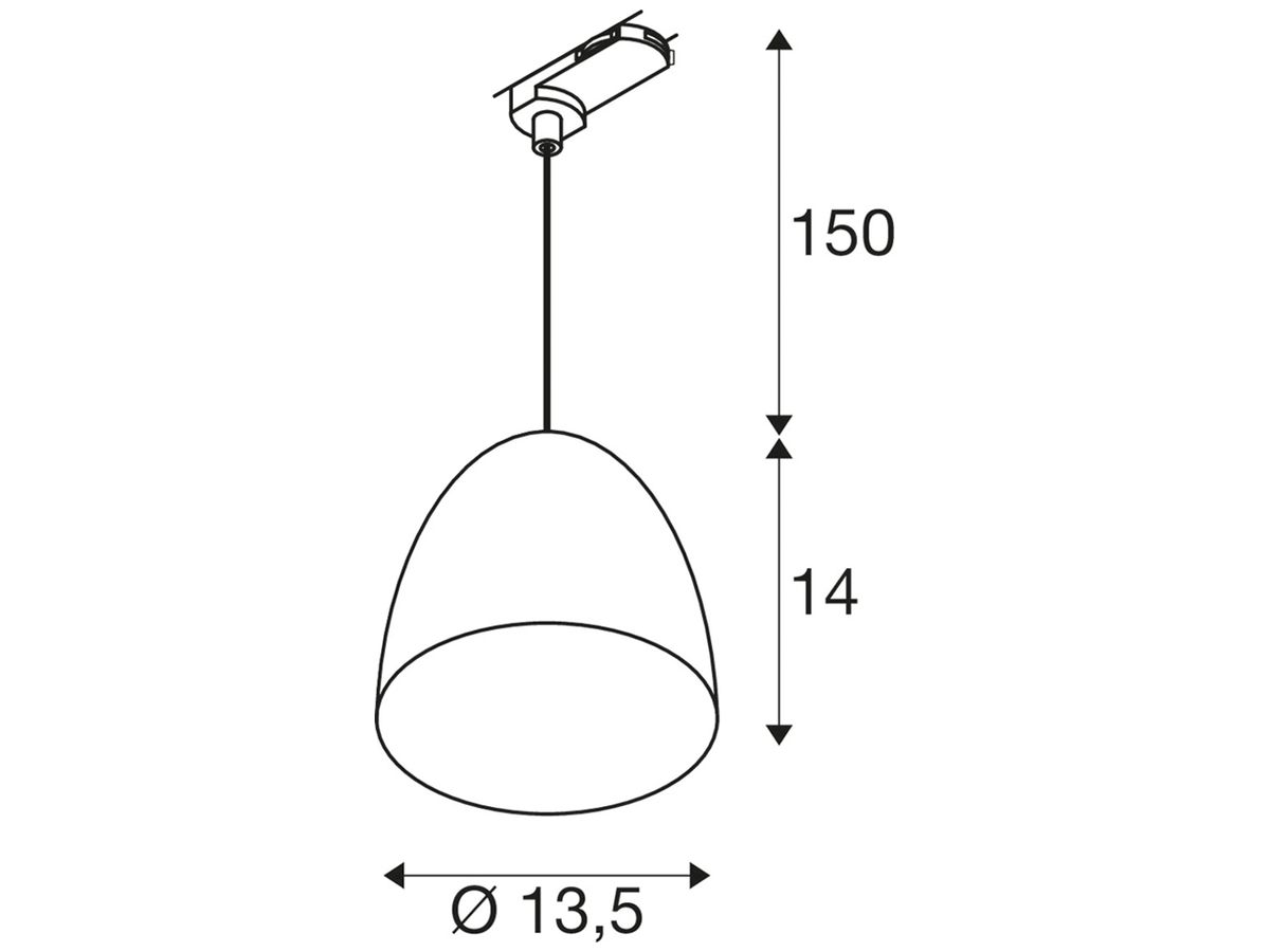 Pendelleuchte SLV PARA CONE GU10 35W 3-Ph.-Adapter Ø135mm weiss