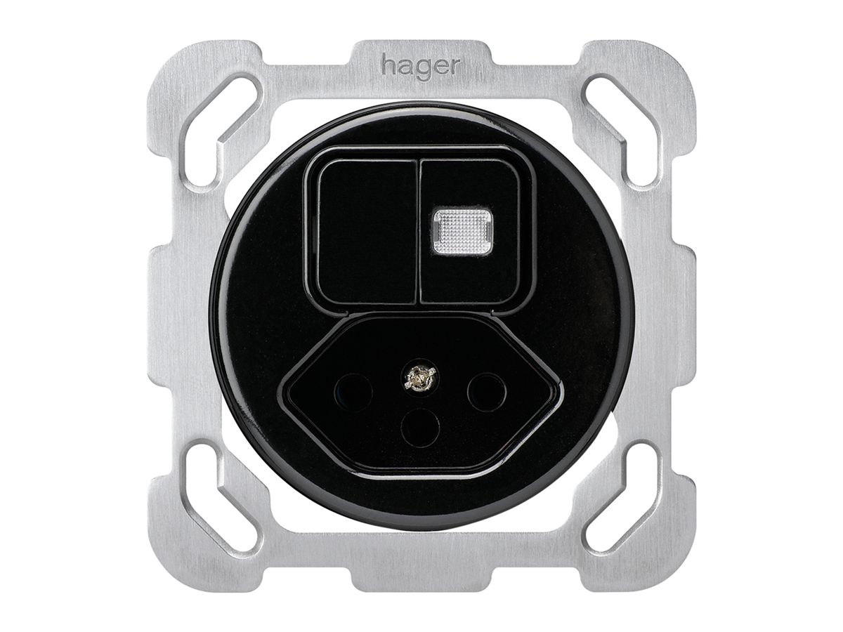 Einsatz zu UP-Leuchtkombination basico 3+A-R/1L+Typ 13 schwarz1 Linse