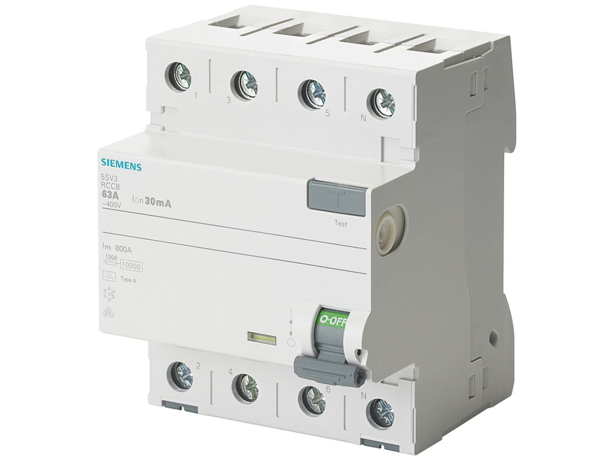 FI-Schutzschalter Siemens SENTRON 3LN 30mA/25A TypA