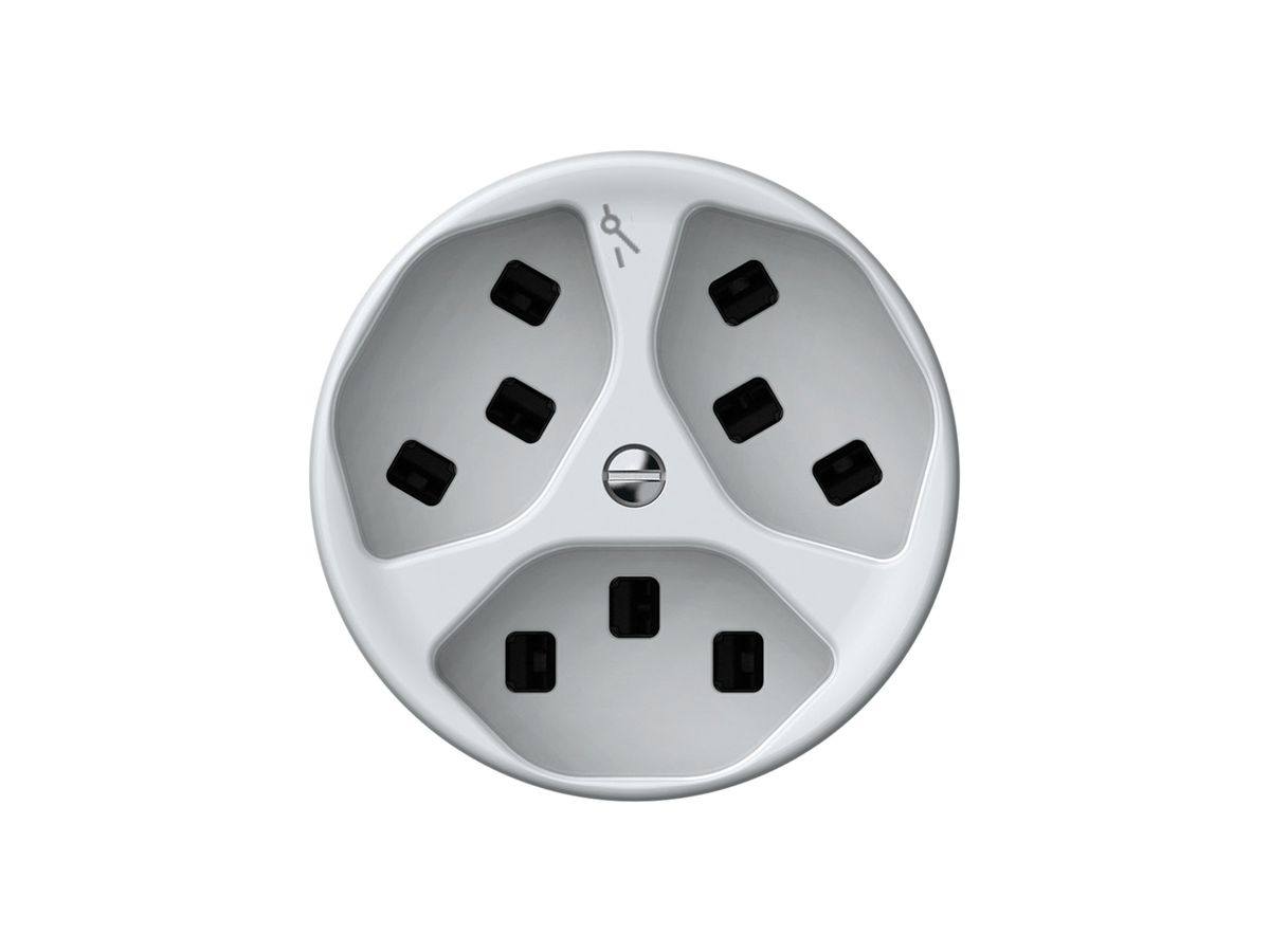 Steckdose origin 3×Typ 23 1×S 16A 230V 60×60mm weiss