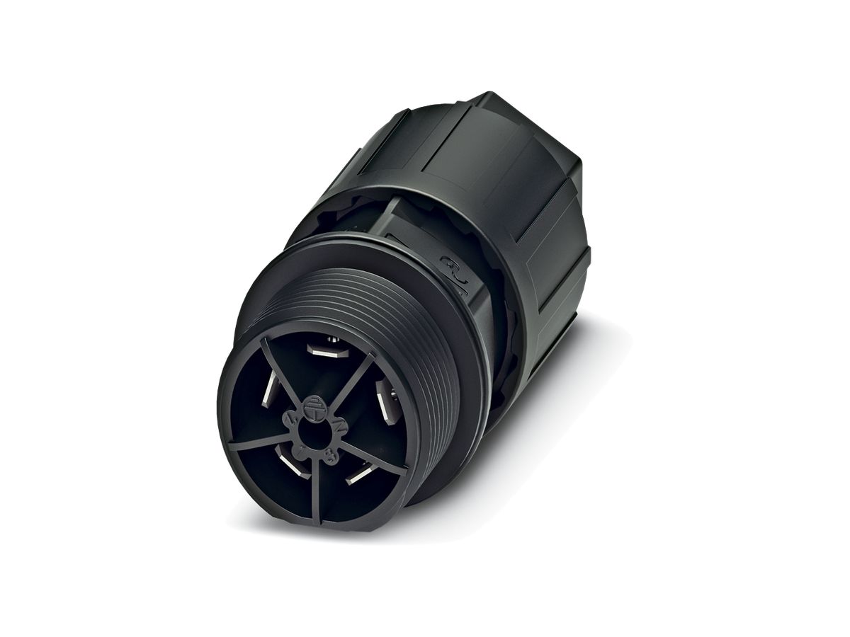 Durchführung QUICKON 4LPE M20 1.5mm² Ø5…10mm mit Mutter + Flachstecker schwarz