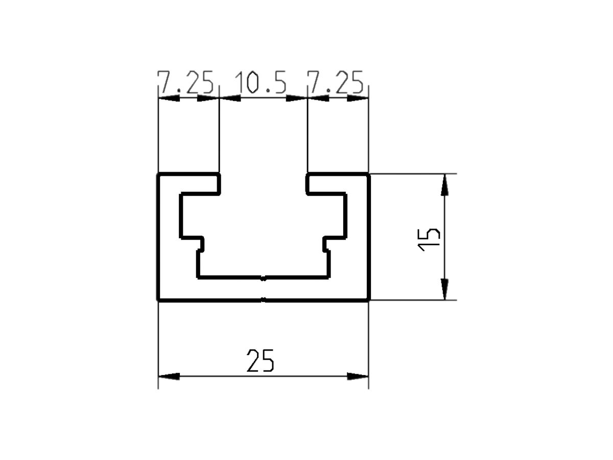 Befestigungsschiene Almatec 25×15mm L=6m
