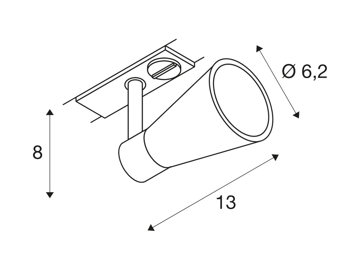 Strahler SLV AVO, GU10 50W mit 1-Phasen-Adapter IP20 weiss