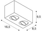 Deckenleuchte SLV TRILEDO CL GU10 2×10W 163×85×95mm weiss