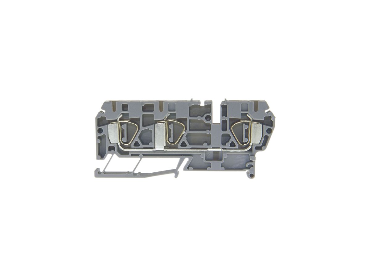 Durchgangs-Reihenklemme Woertz Ex 0.5…4mm² 30A 600V Federzugansch.3×1 TH35 grau