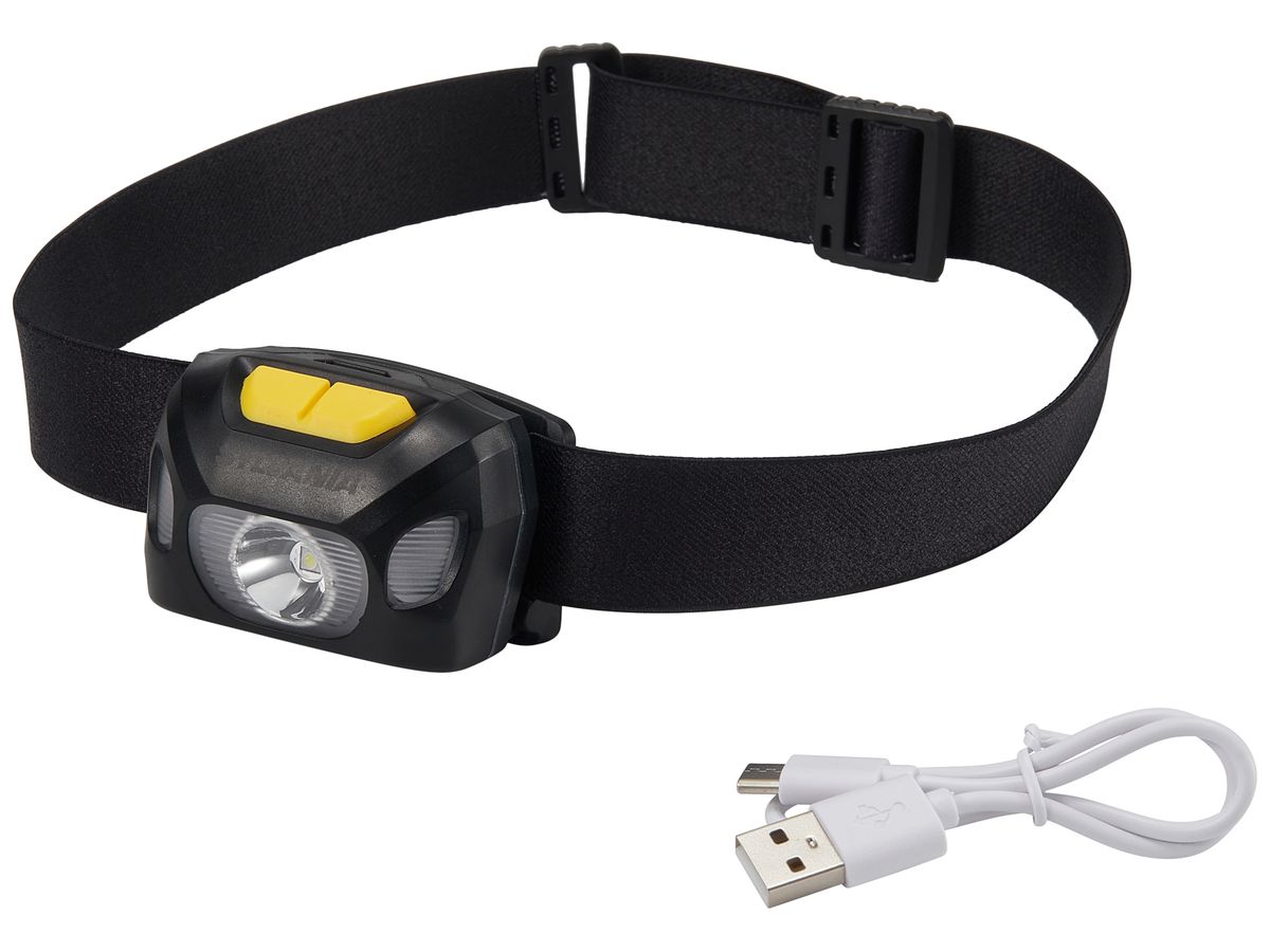 LED-Stirnlampe Sylvania SylWork 30…100lm IP54 aufladbar 60mm schwarz