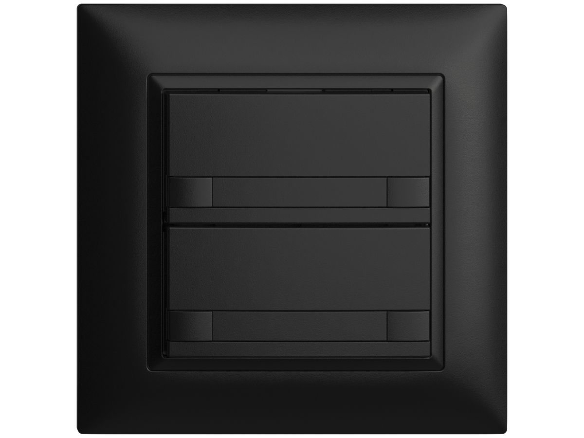 UP-Universaltaster 2×2T Schraubklemme EDIZIOdue schwarz, mit Papiereinlage