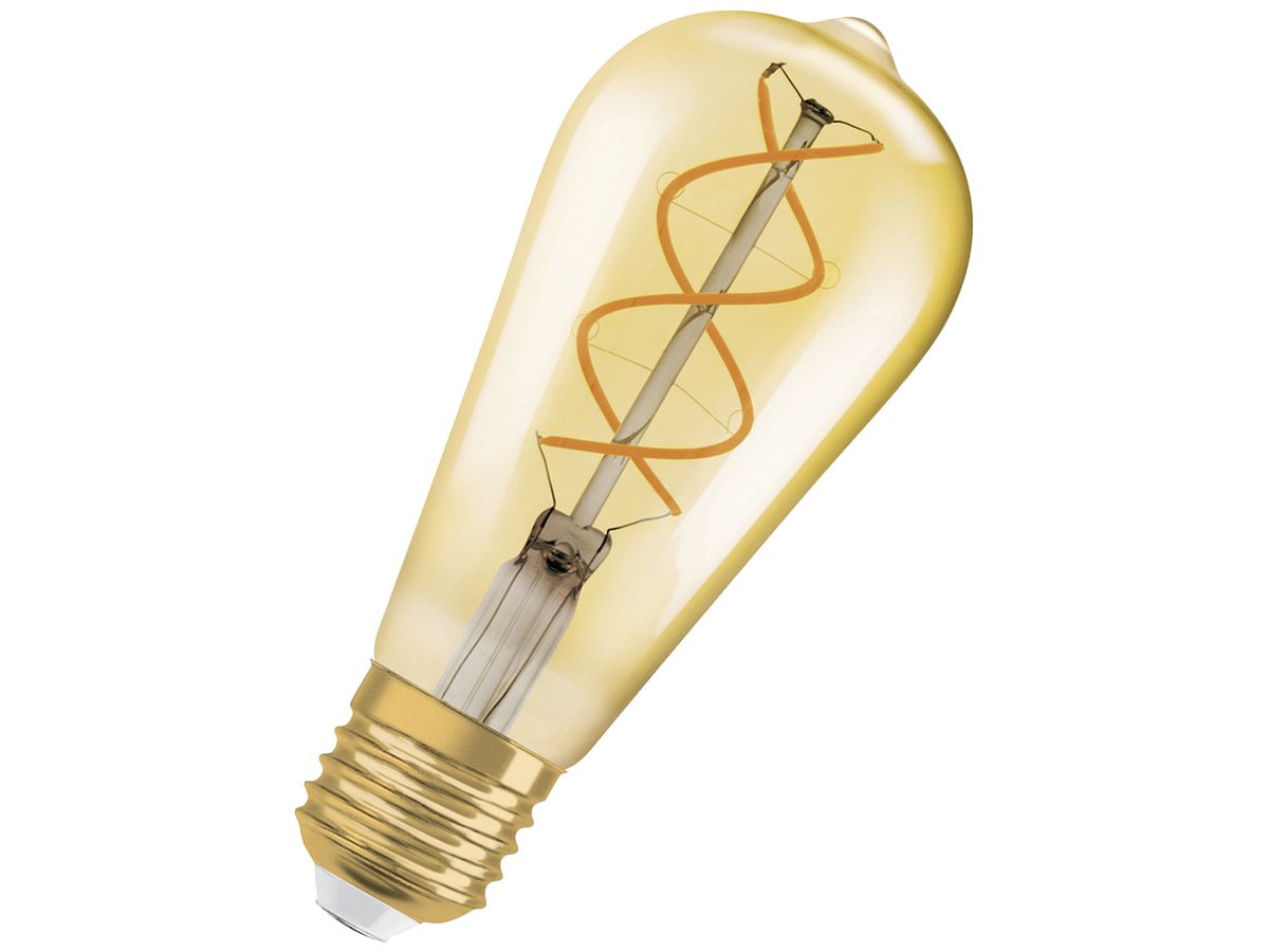 LED-Lampe LEDVANCE Vintage Edison E27 4W 300lm 2000K DIM Ø64×143mm klar Gold