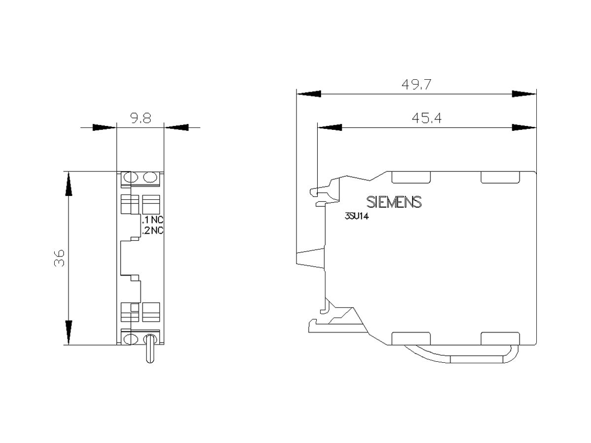 Kontaktmodul Siemens SIRIUS ACT 1Ö+Überwachung Boden Schraubklemmen