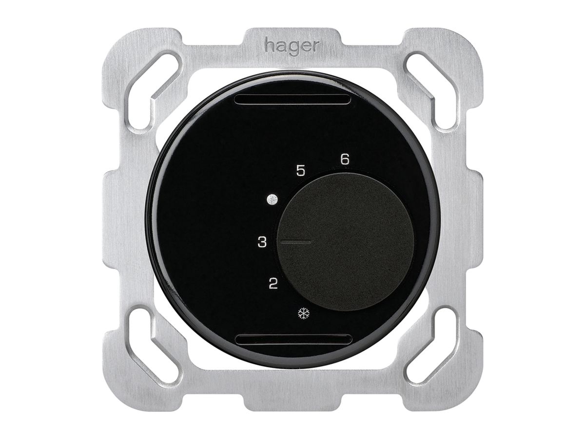 Einsatz zu UP-Raumthermostat basico mit Befestigungsplatte schwarz 24V