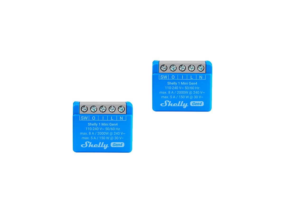 EB-RF-Schaltaktor Shelly 1 Mini Gen4 Zigbee/Bt/Wi-Fi 110…240V 2Stk