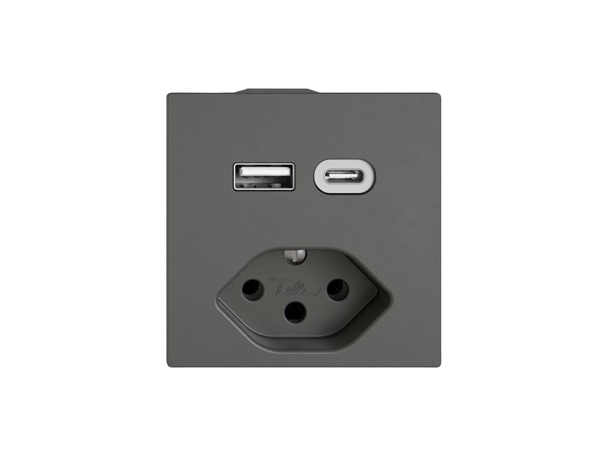 USB-Ladesteckdose EDIZIO.liv SNAPFIX® USB A+C/T13 3A 230VAC dgu