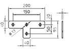 Verbindungsplatte T Bettermann 200×95×40×5mm tauchfeuerverz.