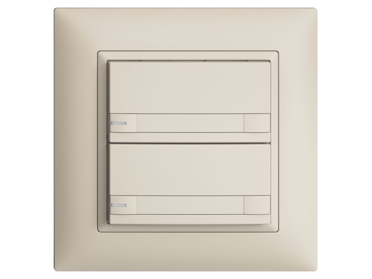 UP-KNX-Taster RGB EDUE FMI, 250mW, m.RGB-LED, m.Papier., 2×Taste 2×Tastenb.crema