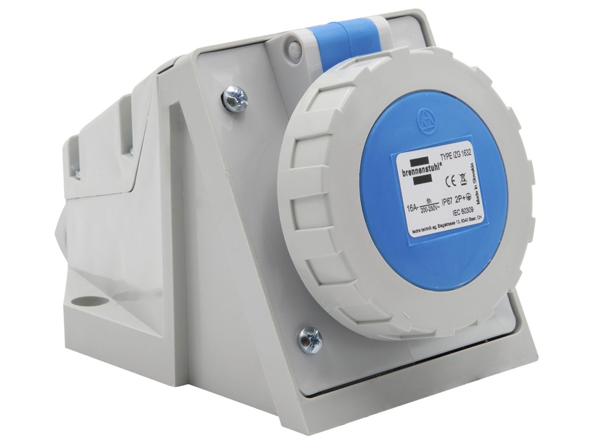 AP-Wandsteckdose Brennenstuhl CEE 16A 2L+PE 230V 6h blau 147×80×90mm IP67
