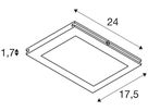 LED-Downlight SLV TENSEO PLYTTA RECTANGULAR 9.8W 750lm 2700K 240×175mm weiss