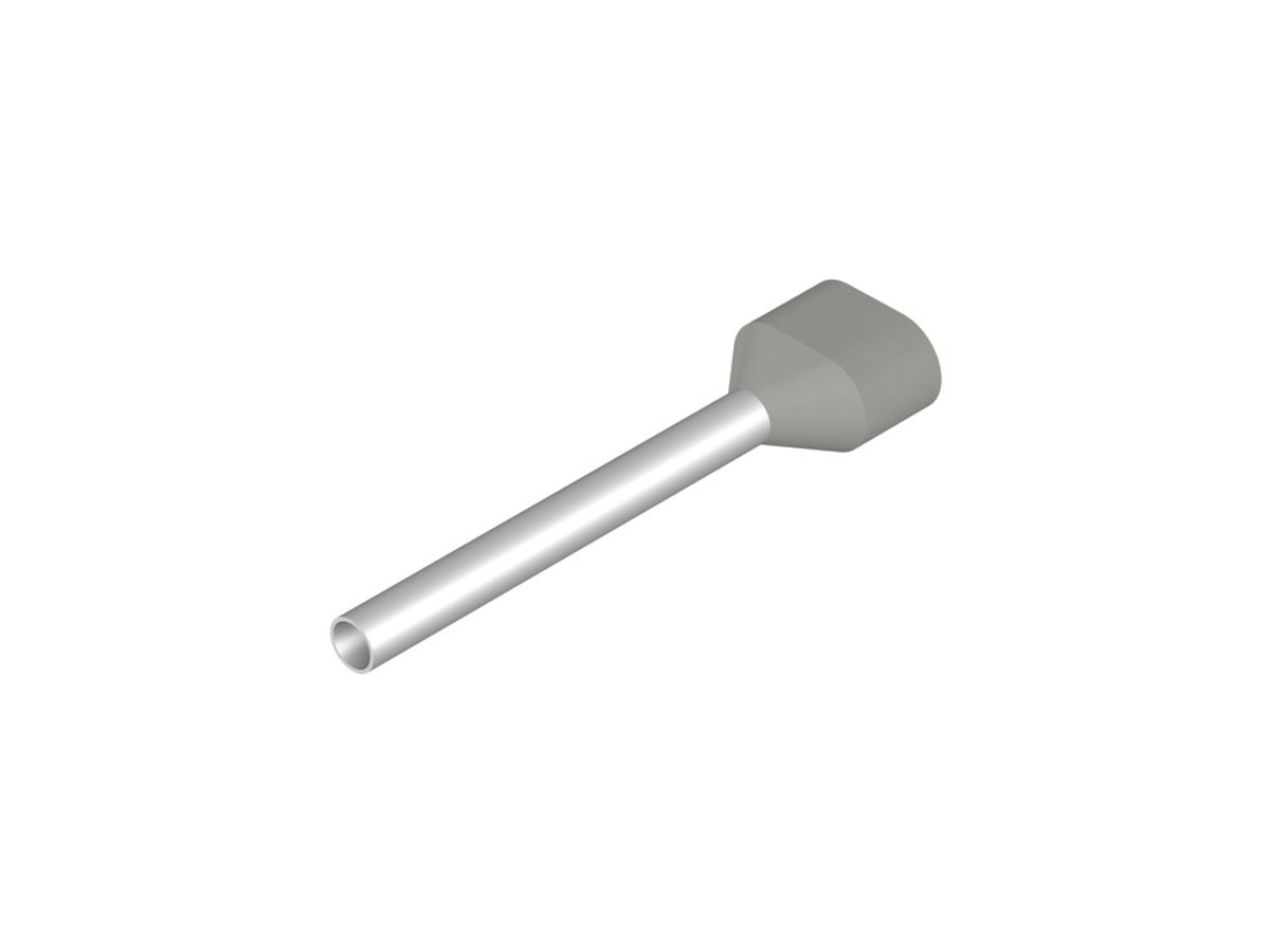 Zwillings-Aderendhülse Weidmüller H isoliert 2×0.75mm² 18mm grau DIN lose