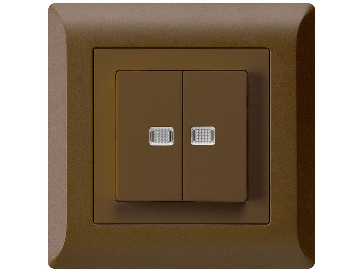 UP-Leuchtdruckschalter kallysto.line 1/3+3/1 mit 2 Linsen braun