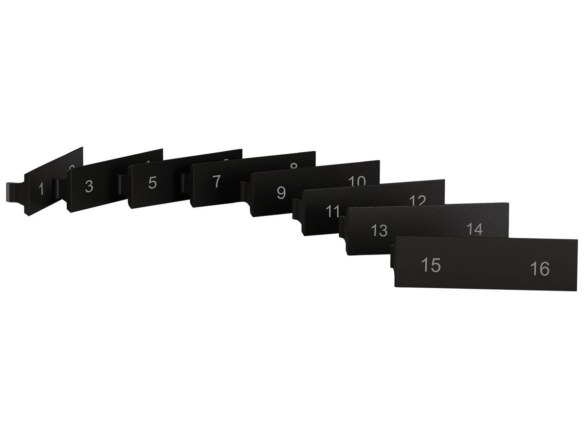 Bezeichnungsschild EDIZIO.liv SNAPFIX® Set f.gerade Steckricht.Beschr.1…16 sz