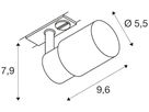 Spot SLV PURI 2.0 Tube GU10 1×6W DIM AD1PH Ø55mm weiss