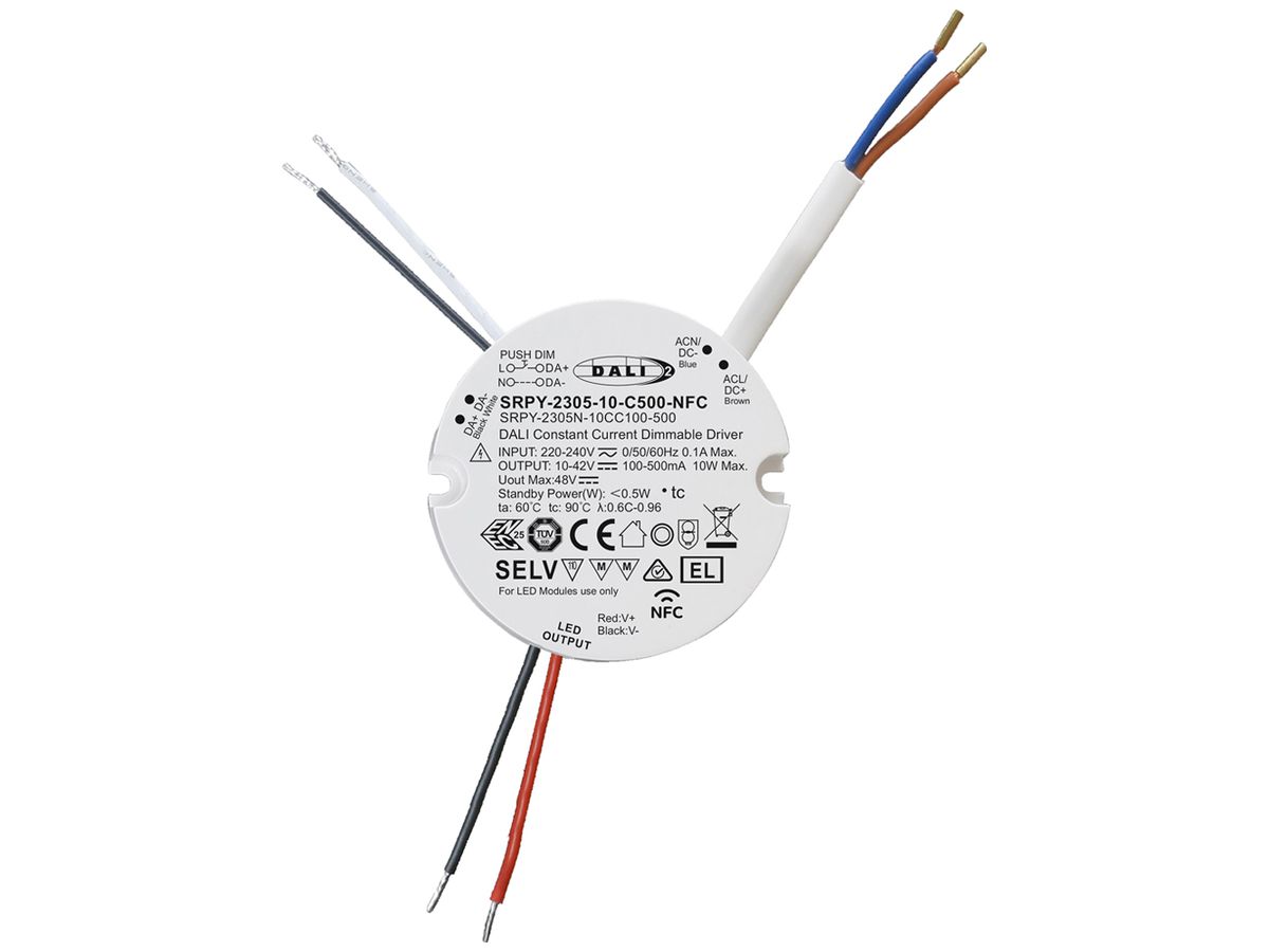 LED-Betriebsgerät SUNRICHER SRPY-2305N-10CC100-500 1…10W 10…42V 100…500mA DALI