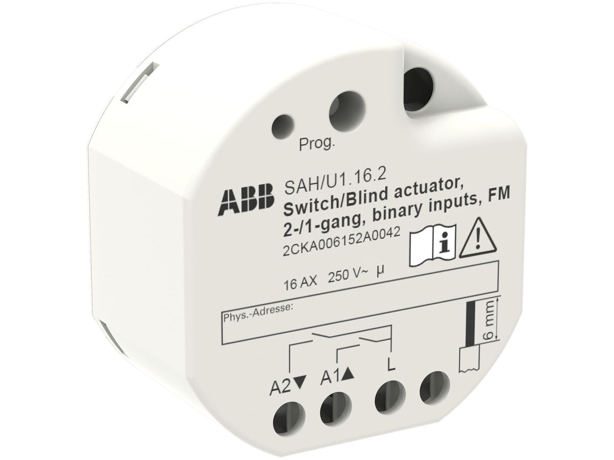 EB-KNX-Schalt/-Jalousieaktor ABB SAH/U2.16.2, 2/1-fach, 16AX/250VAC