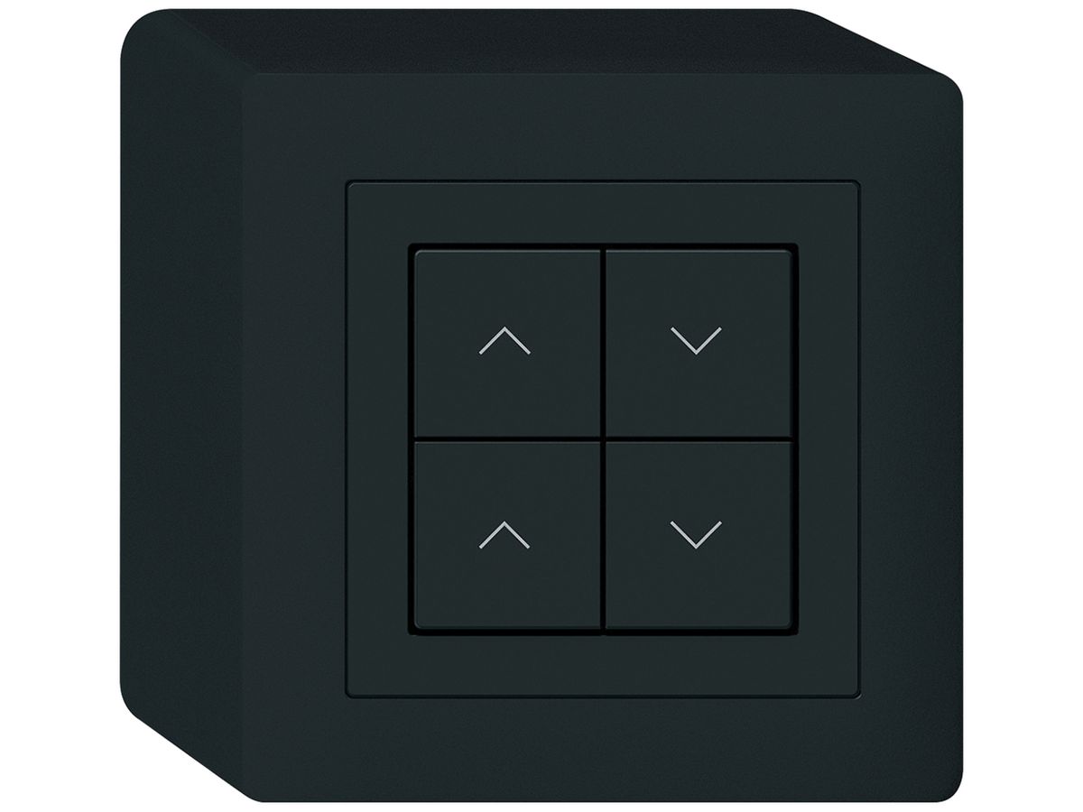 AP-KNX-Storentaster Hager BA kallysto Q 4-fach 88×88mm schwarz