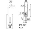 Schnellverleger BET 2056 U-Fuss Kunststoff 8…12mm 3×Kabel Stahl tfZn