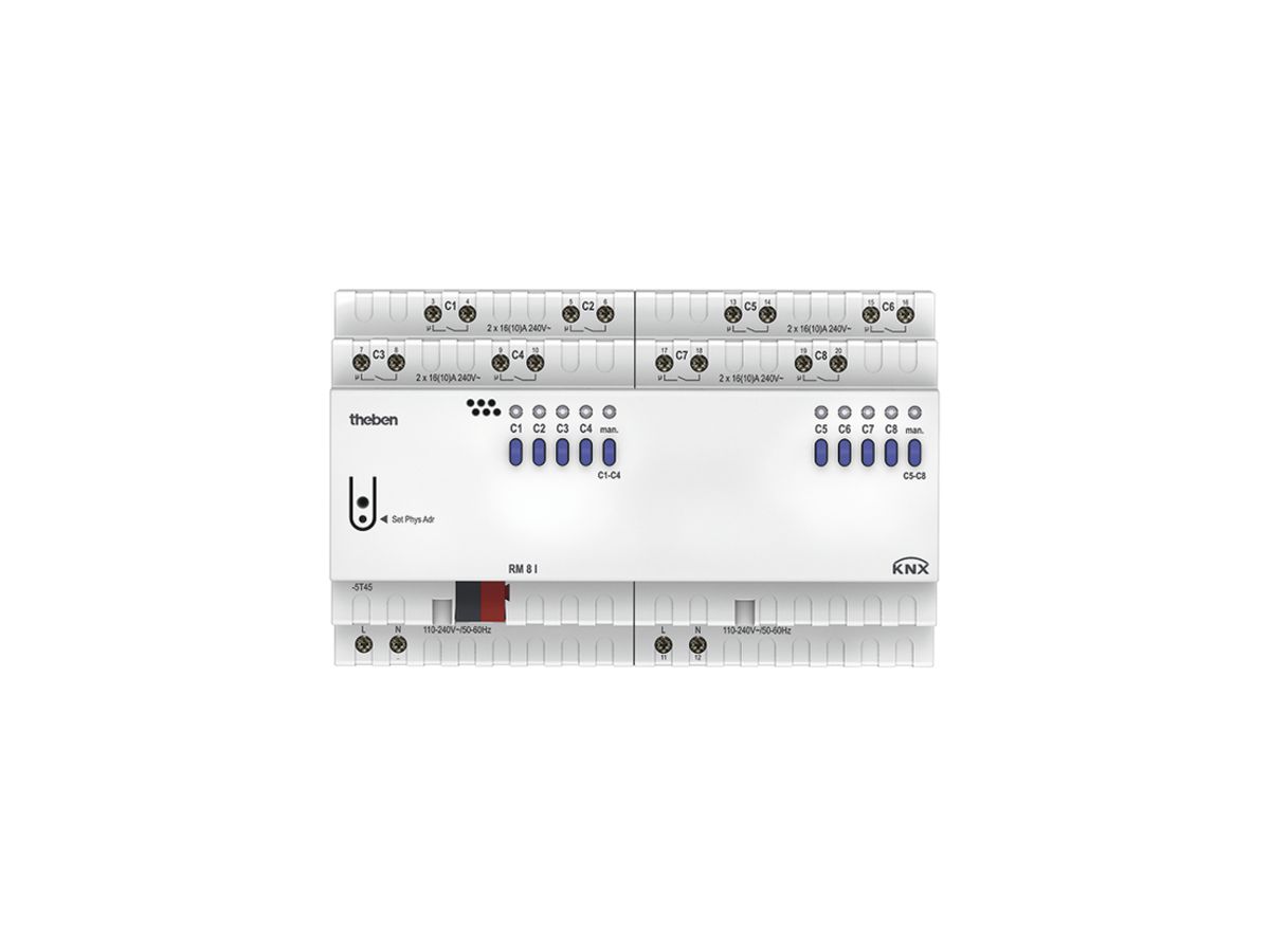 REG-Schaltaktor Theben C-Last KNX RM 8 I, 8-fach