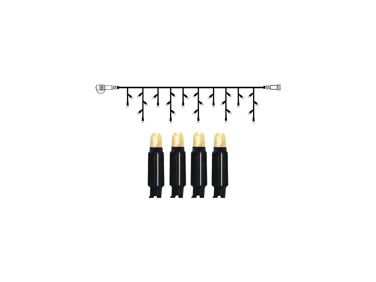 Lichterkette System 24 Extra, 3×0.4m, schwarz, 1W, 49 LED, warmweiss